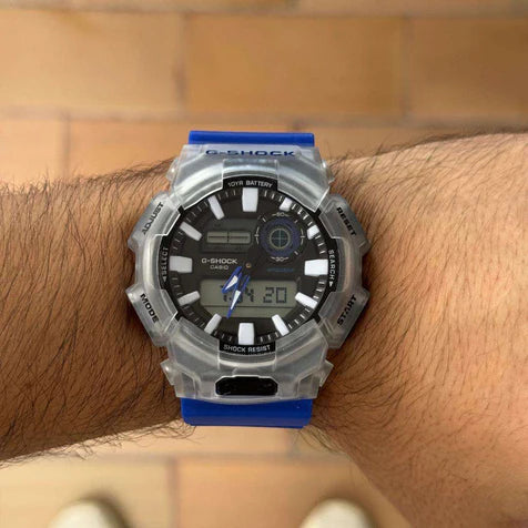 G-SHOCK GA-0105 Azul Tablero Negro - Blanco