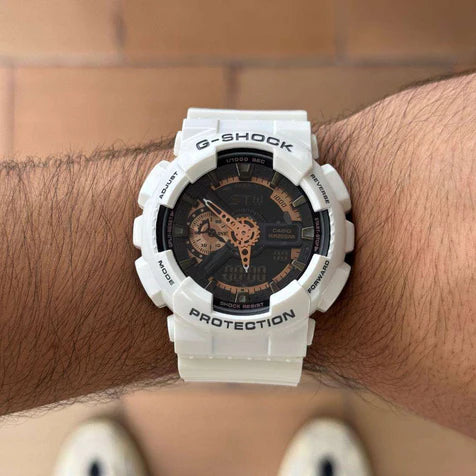 G-SHOCK GA-110 Blanco Tablero Oro Rosa