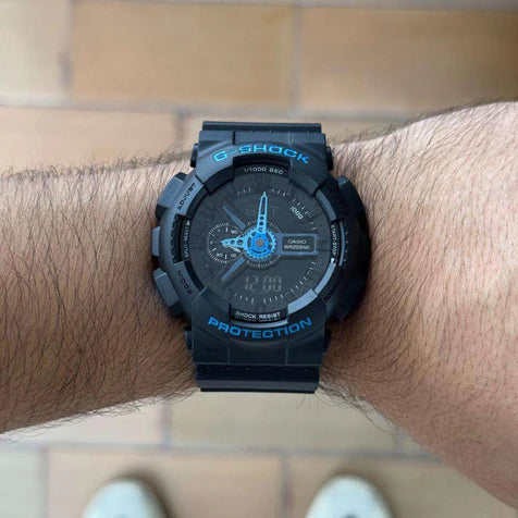 G-SHOCK GA-110 Negro Tablero Negro - Azul