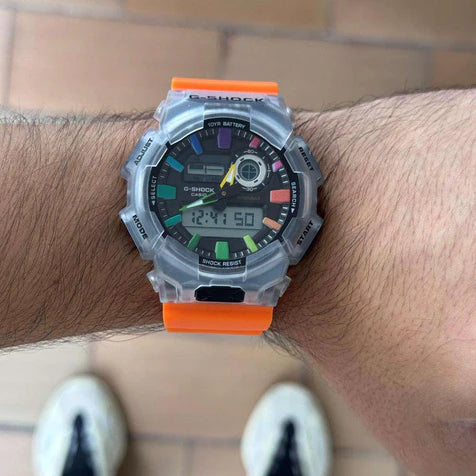 G-SHOCK GA-0105 Naranja Tablero Negro-Colores