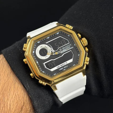 G-SHOCK Royale Blanco Tablero Negro-Dorado