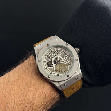 HUBLOT Big Bang 2025 Café Tablero Blanco - Plateado