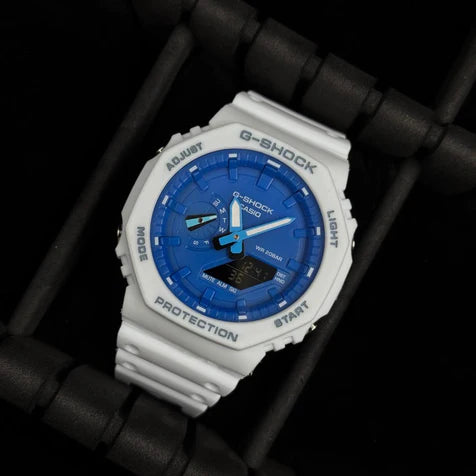 G-SHOCK Manga Blanco Tablero Azul