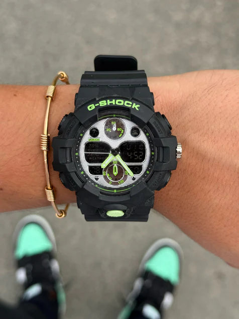 G-SHOCK GBA Negro Tablero Plateado - Verde