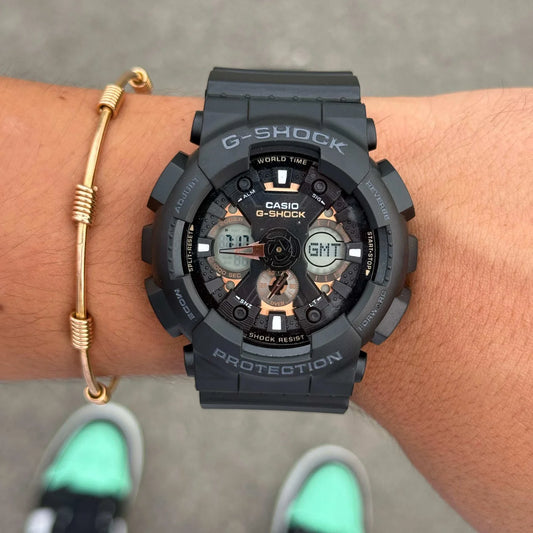 G-SHOCK World Time Negro - Fondo Café